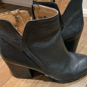 Franco Sarto Black Textured Ankle Booties